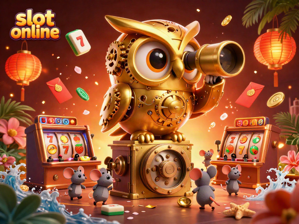 Menyaksikan permainan slot online yang penuh warna dengan simbol buah dan jackpot dari haji emas