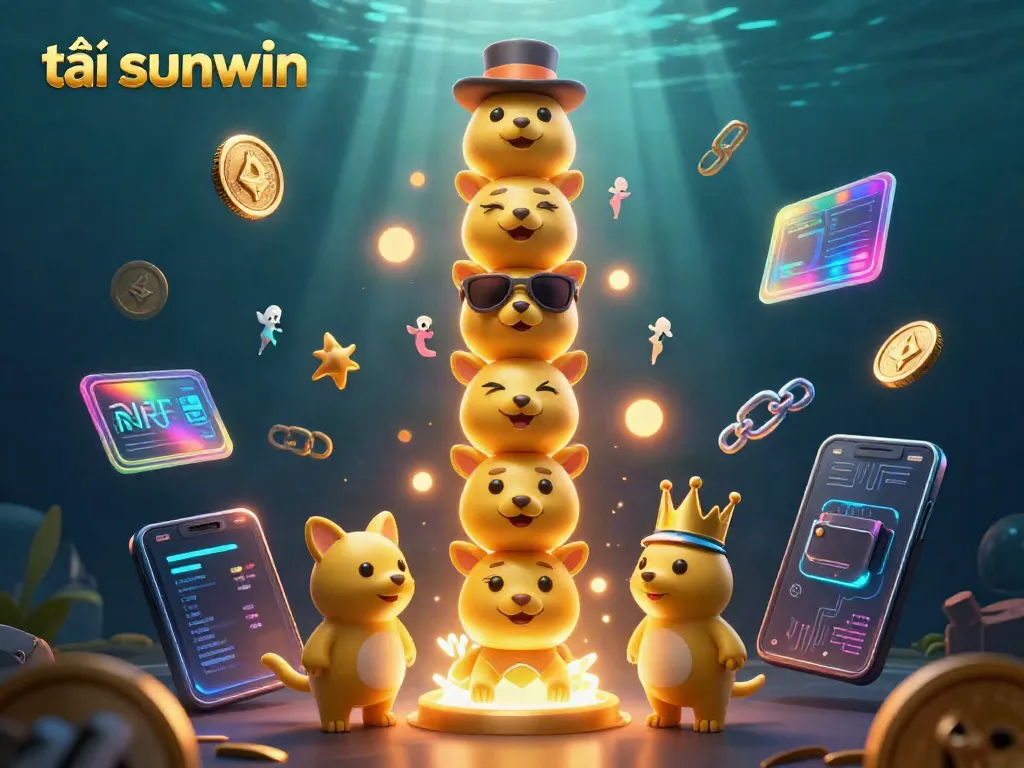 Experience excitement and fun with tải sunwin in an explosive casino-themed scene featuring a dynamic totem pole.