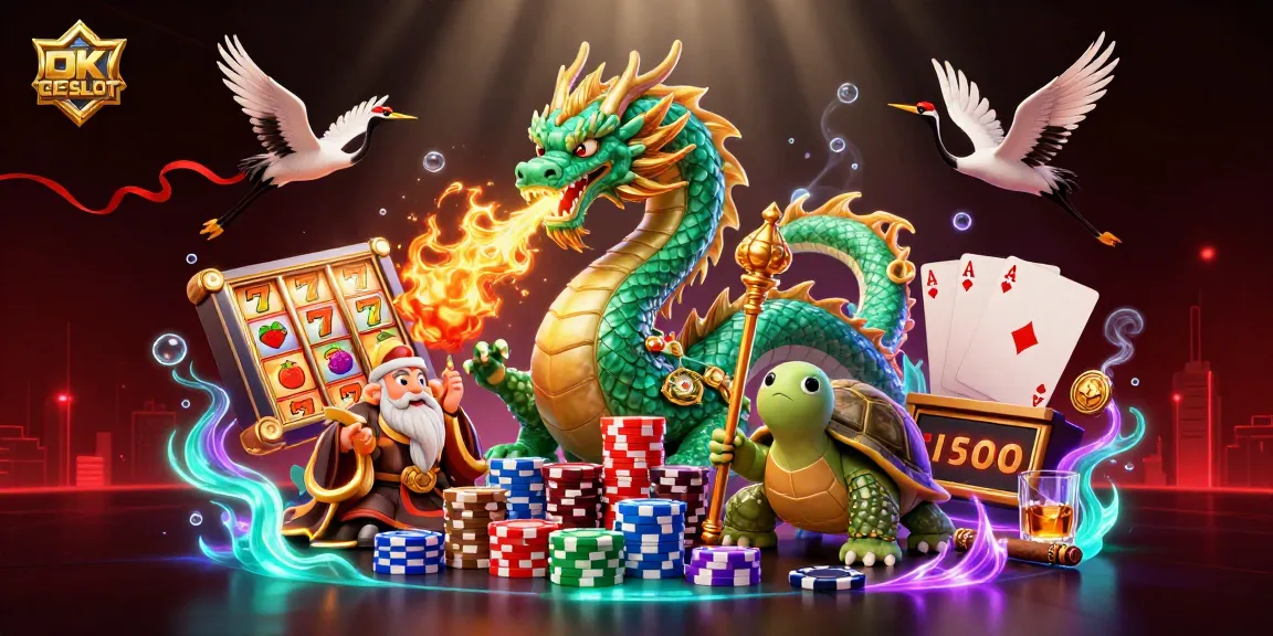 Mainkan slot dengan OKESLOT, ilustrasi 3D yang memukau dengan elemen game menarik.