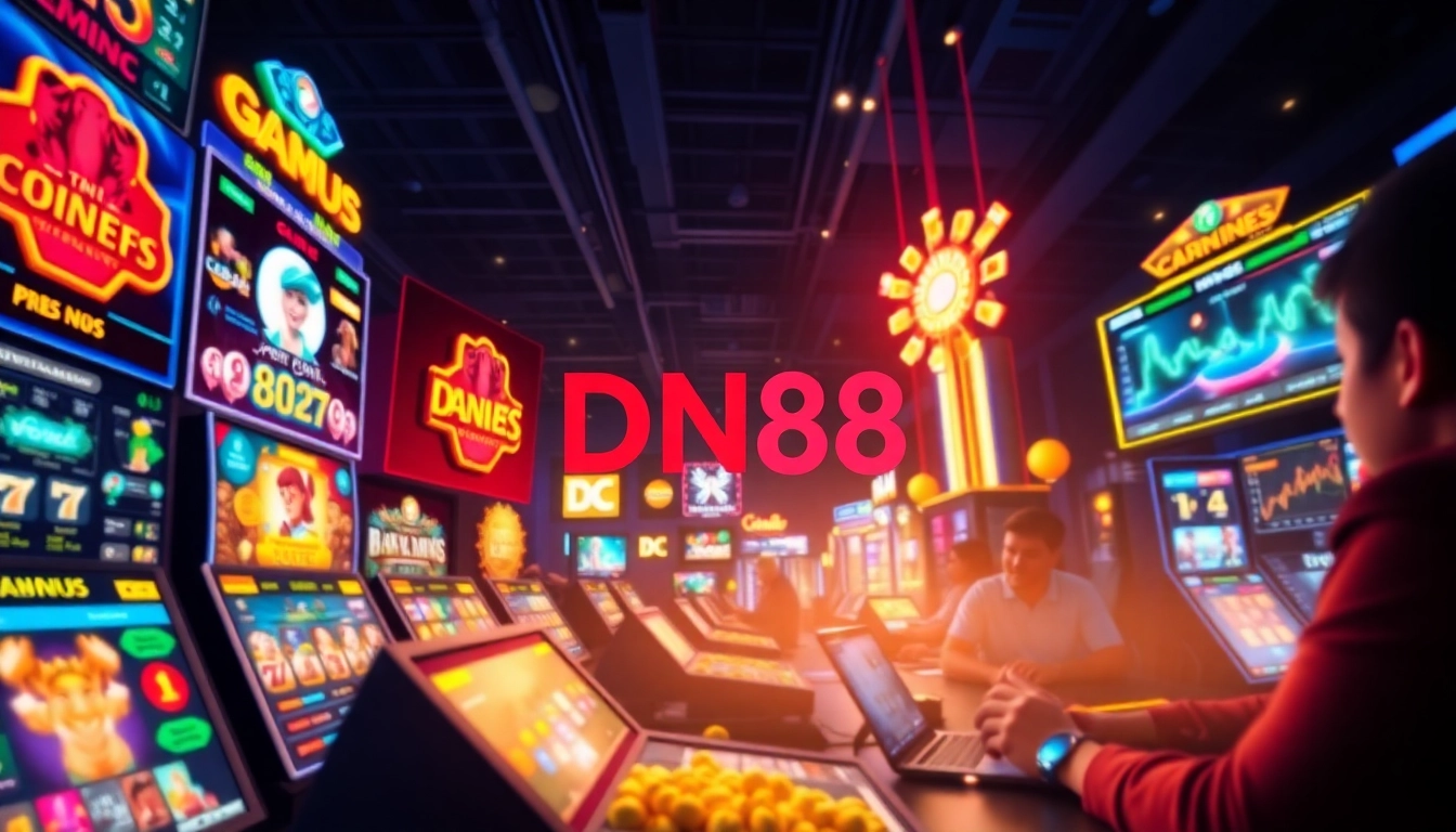 DN88 online gaming interface showcasing thrilling betting experiences with vibrant games and a modern design.
