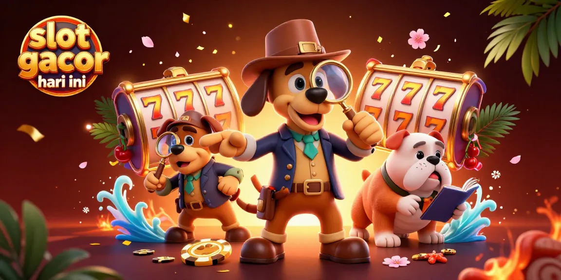 Experience excitement with slot gacor hari ini through a vibrant 3D casino adventure illustration.