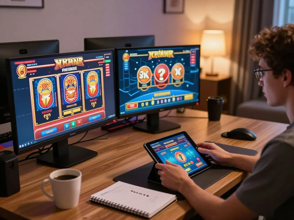 IDNSCORE gaming experience with a player engaged in strategic online casino gameplay at home.