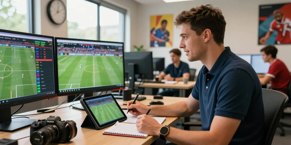 Soi keo nha cai with expert football analysts reviewing live match statistics and betting odds in a vibrant office