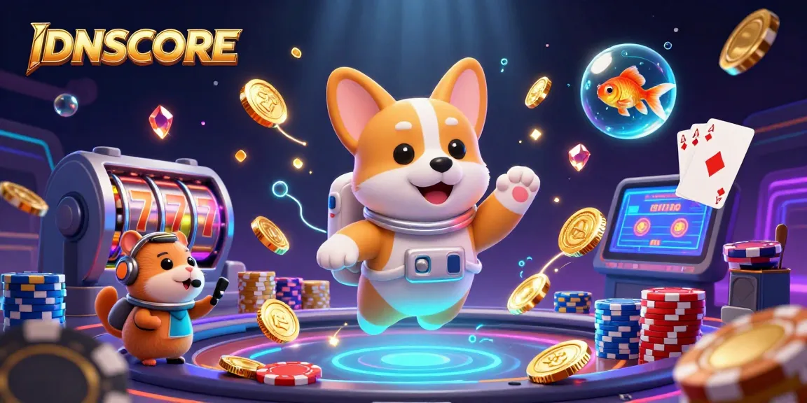 IDNSCORE offers thrilling gaming experiences with a vibrant 3D space casino filled with slot machine excitement