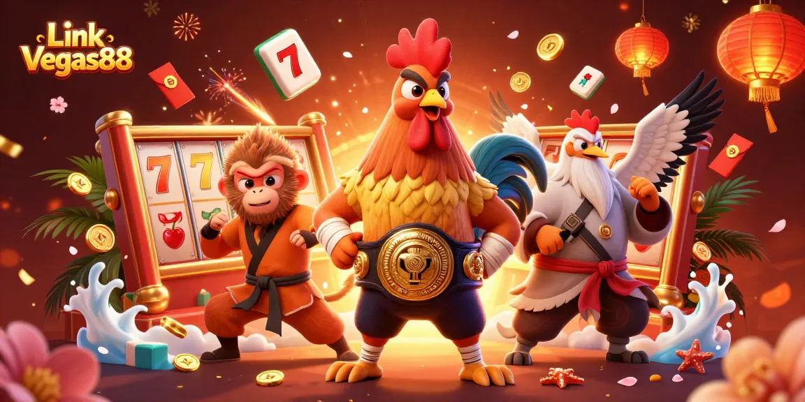 Play slots with excitement at Link Vegas88, featuring vibrant characters and dynamic game elements.
