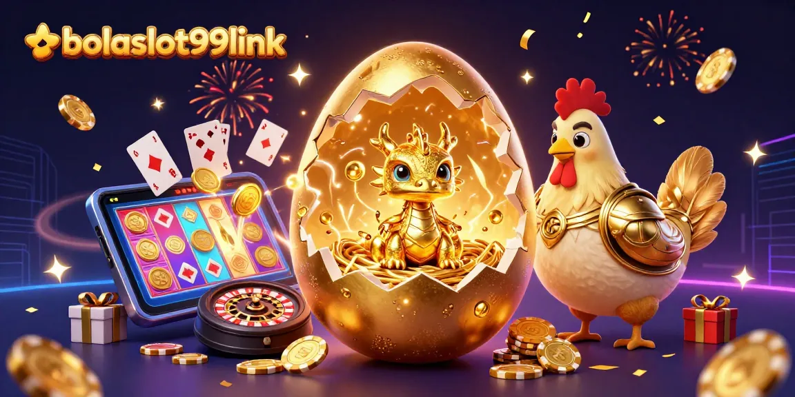 Engage with bolaslot99link through a vibrant scene of golden treasures and casino excitement.
