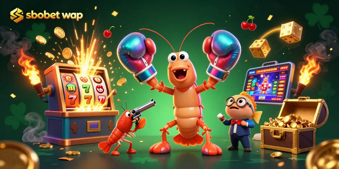 Menangkan taruhan dengan sbobet wap dalam ilustrasi ceria bertema kasino 3D dengan karakter unik dan elemen permainan.