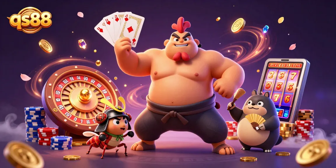 Experience thrilling gaming action at qs88 with animated characters and vibrant casino elements.