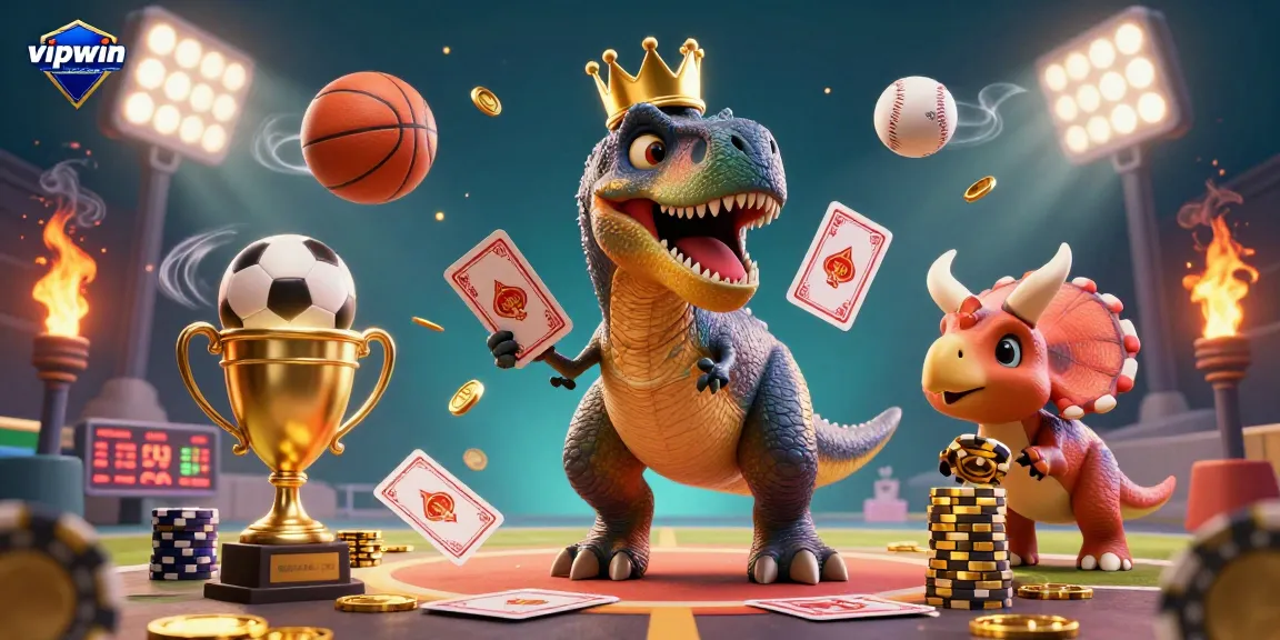 Engage in thrilling sports betting with vipwin in this vibrant 3D illustration featuring animated characters and dynamic elements.