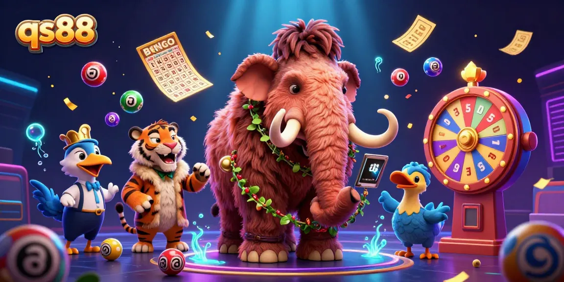 Immerse in the vibrant qs88 casino scene with colorful lottery elements and engaging characters.