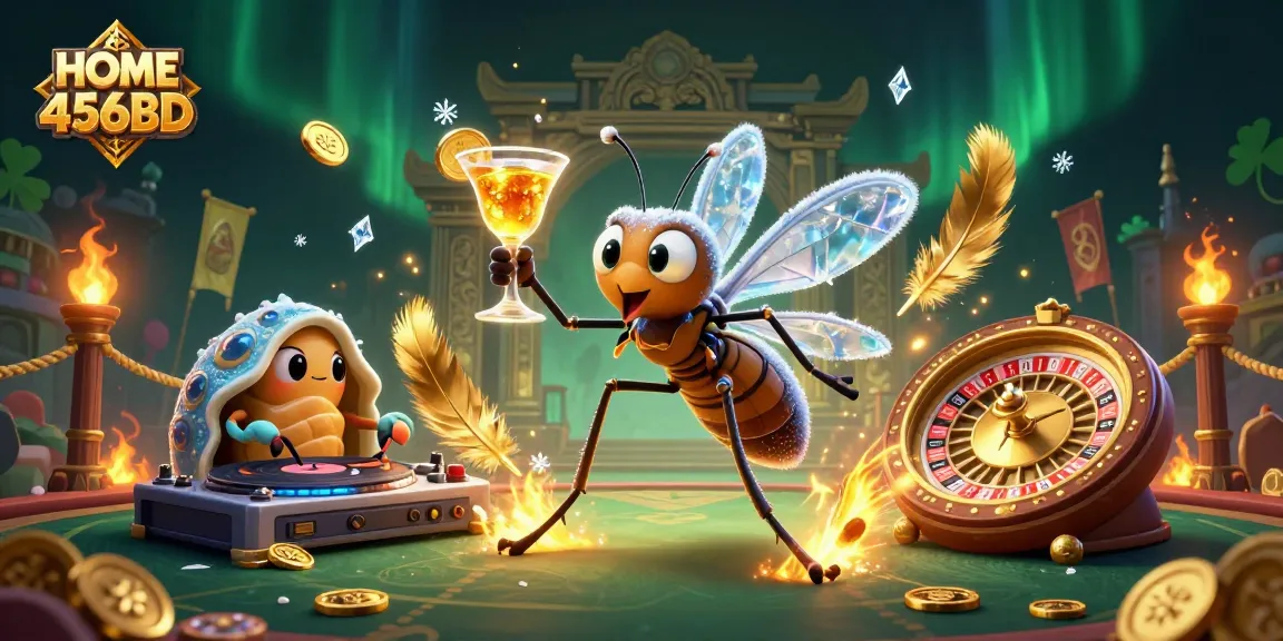 Place bets at HOME 456BD with vibrant 3D casino art showcasing gameplay excitement.