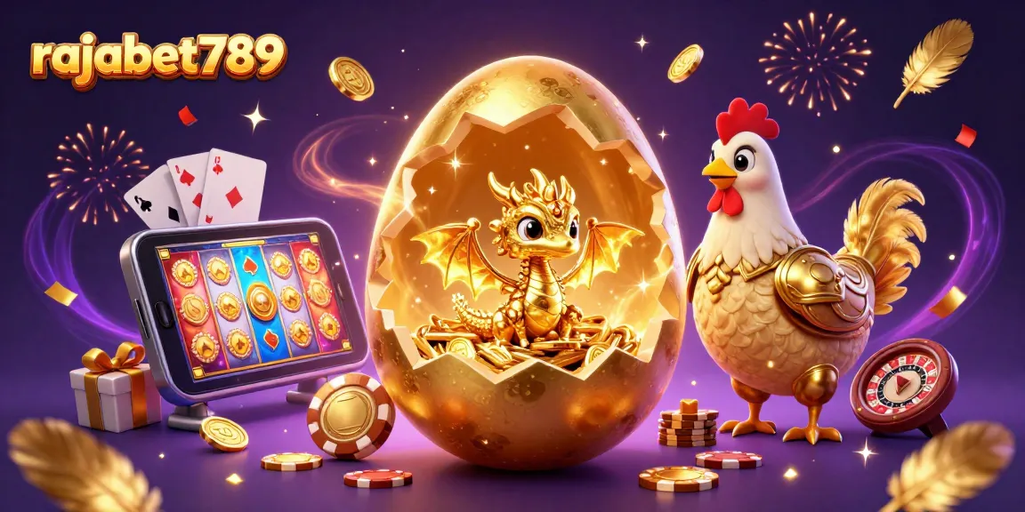 Rajabet789 menawarkan permainan slot dengan karakter naga emas dan banyak chip poker yang menggiurkan