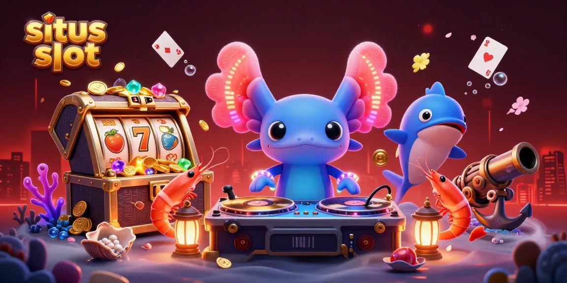 Experience situs slot with vibrant characters spinning reels and treasures exploding around them.