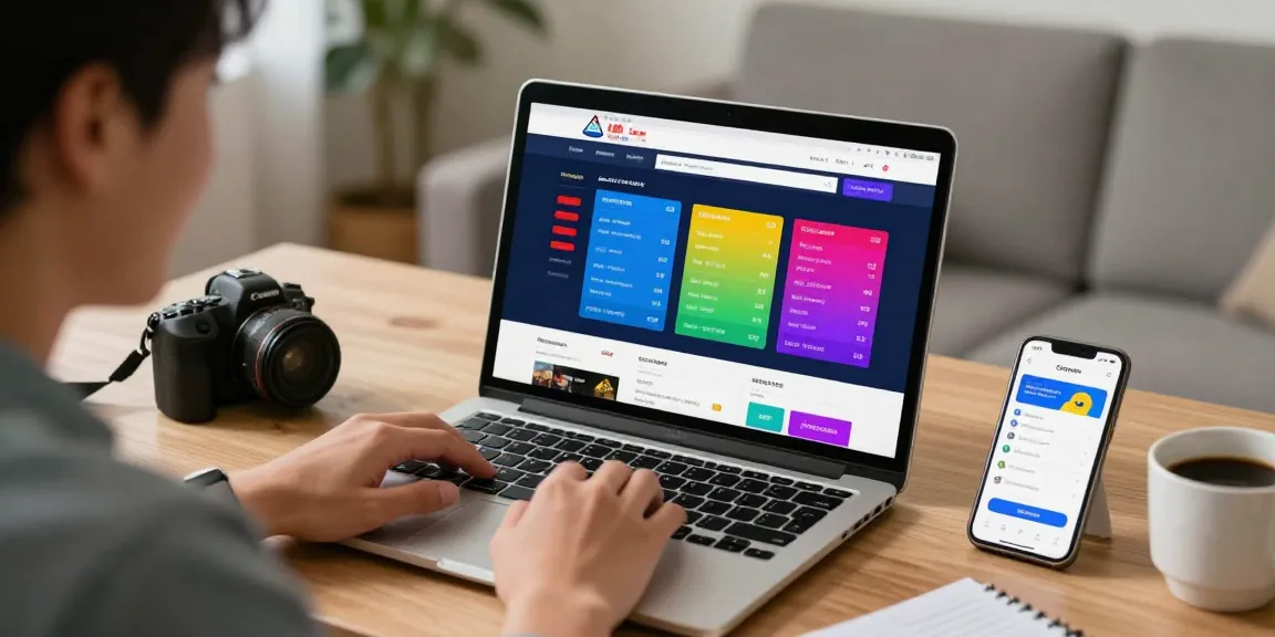 Pengguna rajatogel yang antusias menjelajahi antarmuka taruhan online dengan grafik warna-warni.